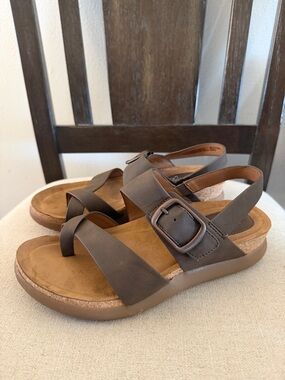 Euro Soft Women’s Hampton Faux Leather Sandals Brown Neutral Size 7.5